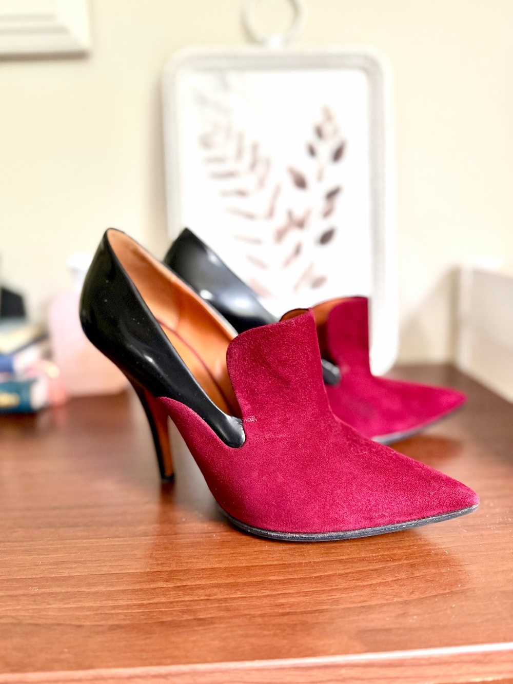 Celine Suede Oxblood Leather Pumps | Size 39 (US 8.5)